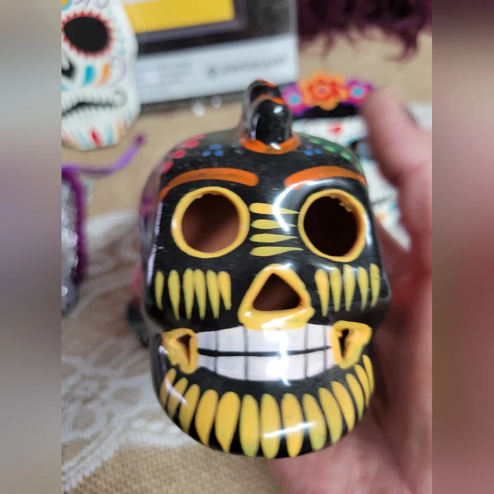 Lot of 6 sugar skull related items